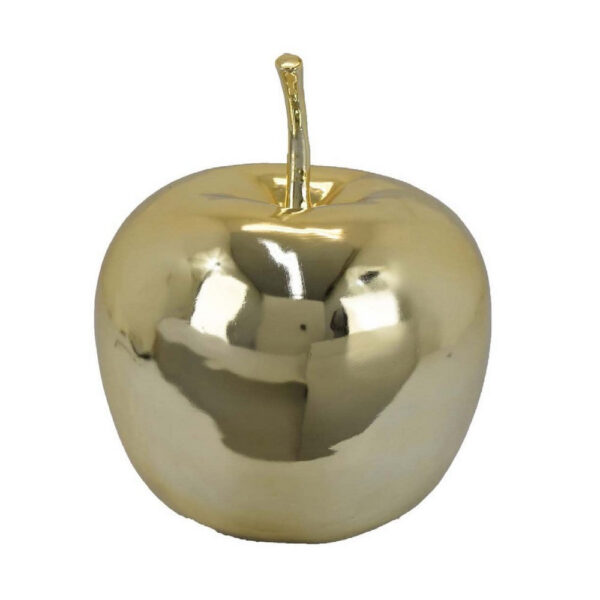 Masu Tabletop Accent Decor, 16 Inch Apple Design, Gold Resin Body