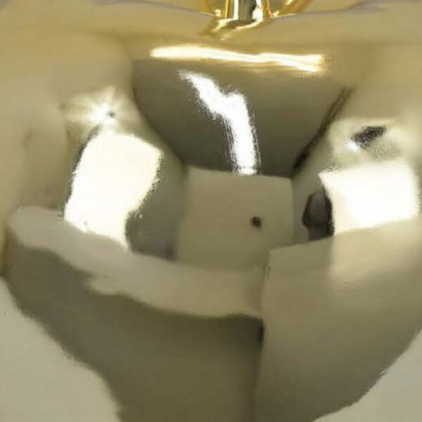 Masu Tabletop Accent Decor, 16 Inch Apple Design, Gold Resin Body