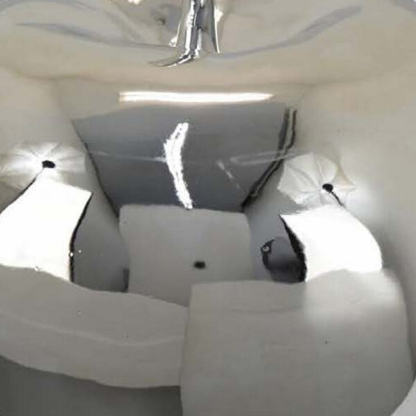 Masu Tabletop Accent Decor, 16 Inch Apple Design, Silver Resin Body