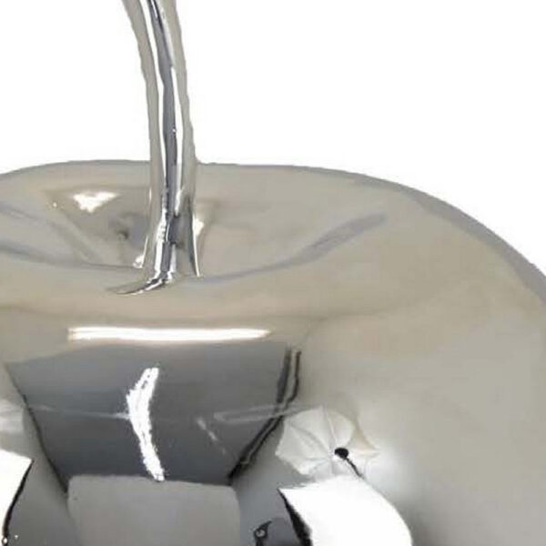 Masu Tabletop Accent Decor, 16 Inch Apple Design, Silver Resin Body
