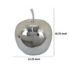 Masu Tabletop Accent Decor, 16 Inch Apple Design, Silver Resin Body