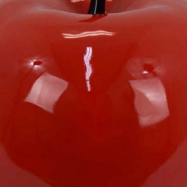 Masu Tabletop Accent Decor, 16 Inch Apple Design Glossy Red Resin Body
