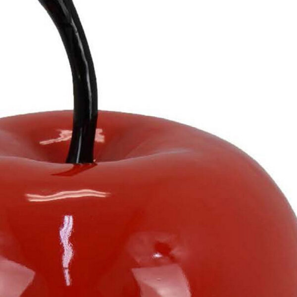 Masu Tabletop Accent Decor, 16 Inch Apple Design Glossy Red Resin Body