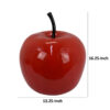 Masu Tabletop Accent Decor, 16 Inch Apple Design Glossy Red Resin Body