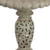 Niam Bird Bath Sculpture, 26 Inch Antique Gray Resin, Scrolled Details