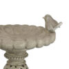 Niam Bird Bath Sculpture, 26 Inch Antique Gray Resin, Scrolled Details