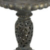 Niam Bird Bath Sculpture, 26 Inch Dark Gray Resin, Scrolled Details