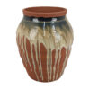 Hino Decorative Vase, Dripping Paint Texture, 13 Inch Brown Ceramic