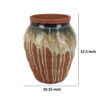 Hino Decorative Vase, Dripping Paint Texture, 13 Inch Brown Ceramic