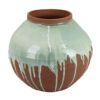 Hino Decorative Vase, 13 Inch Dripping Paint Texture, Brown Ceramic