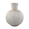 Gany Decorative Vase, Spherical Bottom, 15 Inch Weathered White Resin