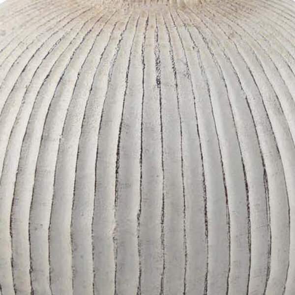 Gany Decorative Vase, Spherical Bottom, 15 Inch Weathered White Resin