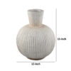 Gany Decorative Vase, Spherical Bottom, 15 Inch Weathered White Resin