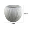 Nios Decorative Vase, Short and Wide, 17 Inch Weathered White Resin