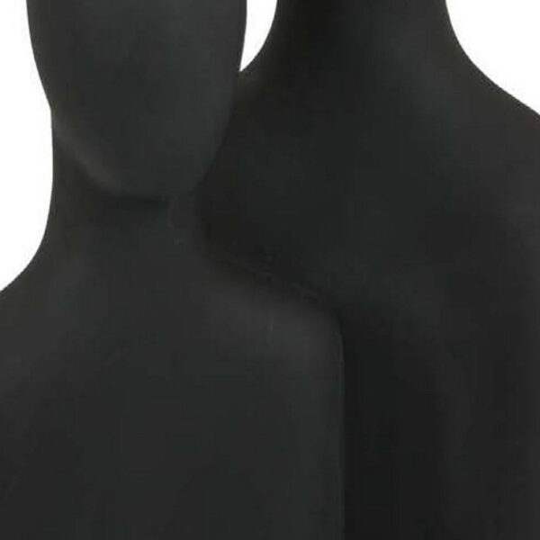 Nito Decorative Figurine, 2 Bust Silhouettes, 17 Inch Black Resin Body