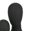 Nito Decorative Figurine, 2 Bust Silhouettes, 17 Inch Black Resin Body