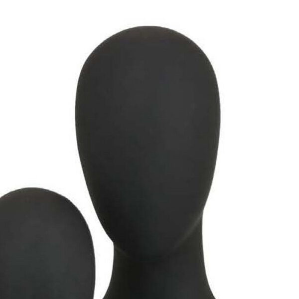 Nito Decorative Figurine, 2 Bust Silhouettes, 17 Inch Black Resin Body