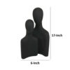 Nito Decorative Figurine, 2 Bust Silhouettes, 17 Inch Black Resin Body