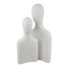 Nito Decorative Figurine, 2 Bust Silhouettes 17 Inch White Resin Body