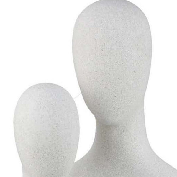 Nito Decorative Figurine, 2 Bust Silhouettes 17 Inch White Resin Body