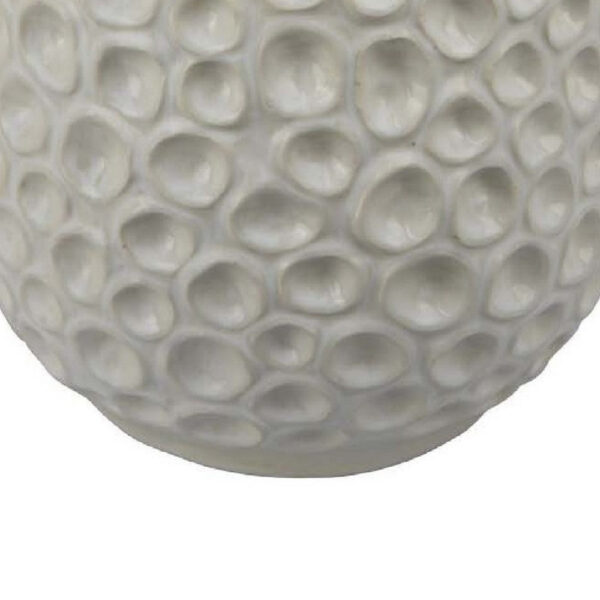 Nian Accent Vase, Off White Ceramic Raised Dimple Texture, 14 Inch