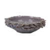 Kiana Decorative Bowl, Gray Ceramic, Flared Scales Rim Accent, 12 Inch