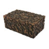Lissa Decorative Storage Box, Brown Textured Resin Finish, 13 Inch