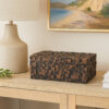 Lissa Decorative Storage Box, Brown Textured Resin Finish, 13 Inch