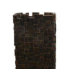 Accent Vase, Dark Bronze Resin, Prominent Geometric Texture, 20 Inch