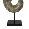 Tabletop Accent Decor, Gray Green Resin, Black Metal Support, 22 Inch