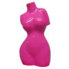 Female Torso Tabletop Decor, Bright Pink Resin Sculptural Bust 16 Inch