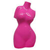 Female Torso Tabletop Decor, Bright Pink Resin Sculptural Bust 16 Inch
