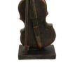 Violin Tabletop Decor, Dark Bronze Resin, Rectangular Base, 18 Inch