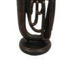 Trumpet Tabletop Decor, Dark Bronze Resin, Round Base, 15 Inch