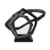 Abstract Decorative Tabletop Sculpture, Gray Resin Geometric, 17 Inch