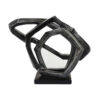 Abstract Decorative Tabletop Sculpture, Gray Resin Geometric, 17 Inch