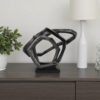 Abstract Decorative Tabletop Sculpture, Gray Resin Geometric, 17 Inch
