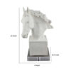 Horse Head Decor, White Resin Frame, Gray Acrylic Base 13 Inch