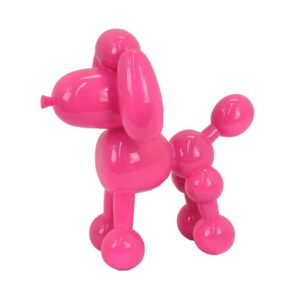 Balloon Dog Accent Decor, Bright Pink Resin, Intricate Details 12 Inch