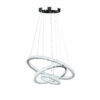 12-47 Inch Adjustable Chandelier, Offset Circle Design Silver Chrome Finish