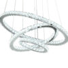 12-47 Inch Adjustable Chandelier, Offset Circle Design Silver Chrome Finish