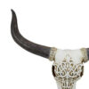 Animal Skull Tabletop Decor, Bone White and Black Resin, 16 Inch