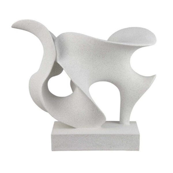 Ramya Abstract Accent Decor, Flowing Lines and Curves, White Resin