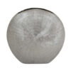 Harvey Accent Vase, Metallic Texture, Flat Round Gray Ceramic 15 Inch