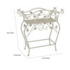 Philip Plant Stand Table, Scrolled Vine Details, Curved White Metal