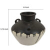 Caleb Accent Vase with Drip Pattern, Angled Handles Black Gray Ceramic