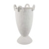 Fiji Accent Planter w Loop Handles, Pedestal White Ceramic 16 Inch
