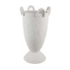 Fiji Accent Planter w Loop Handles, Pedestal White Ceramic 16 Inch
