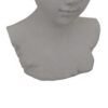 Sanie Decorative Female Bust with Floral Crown, Gray Resin 17 Inch
