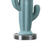22 Inch Accent Table Lamp, Cactus Designed Body, Metal Base, Blue, White